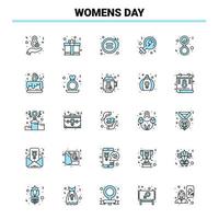 25 vrouwen dag zwart en blauw icoon reeks creatief icoon ontwerp en logo sjabloon vector