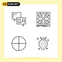 4 creatief pictogrammen voor modern website ontwerp en snel reagerend mobiel apps 4 schets symbolen tekens Aan wit achtergrond 4 icoon pak vector
