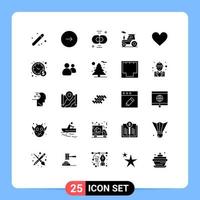 voorraad vector icoon pak van 25 lijn tekens en symbolen voor vervoer auto muziek- divisie cel bewerkbare vector ontwerp elementen