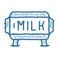 bedrag van melk in tank tekening icoon hand- getrokken illustratie vector