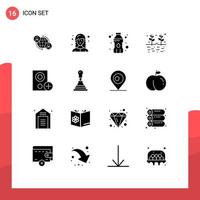 reeks van 16 modern ui pictogrammen symbolen tekens voor apparaten granen web ontwikkelaar tuin landbouw bewerkbare vector ontwerp elementen