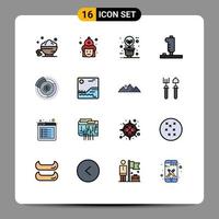 voorraad vector icoon pak van 16 lijn tekens en symbolen voor spel controleur brandweer licht eco lamp bewerkbare creatief vector ontwerp elementen
