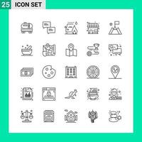 pak van 25 lijn stijl icoon reeks schets symbolen voor afdrukken creatief tekens geïsoleerd Aan wit achtergrond 25 icoon reeks vector