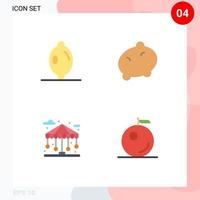 voorraad vector icoon pak van 4 lijn tekens en symbolen voor citrus fruit aardappel stad 5 bewerkbare vector ontwerp elementen