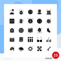 pictogram reeks van 25 gemakkelijk solide glyphs van Canada detective vakantie pet planeet bewerkbare vector ontwerp elementen