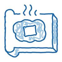 geroosterd brood met smelten boter tekening icoon hand- getrokken illustratie vector