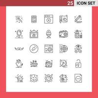 reeks van 25 modern ui pictogrammen symbolen tekens voor muziek- sleutels ipad controleur Mac bewerkbare vector ontwerp elementen