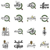 16 het beste eid mubarak zinnen gezegde citaat tekst of belettering decoratief fonts vector script en cursief handgeschreven typografie voor ontwerpen brochures banier flyers en t-shirts