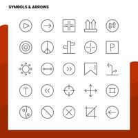 reeks van symbolen pijlen lijn icoon reeks 25 pictogrammen vector minimalisme stijl ontwerp zwart pictogrammen reeks lineair pictogram pak