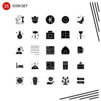 voorraad vector icoon pak van 25 lijn tekens en symbolen voor nacht onderhoud gelukkig hotel Laos bewerkbare vector ontwerp elementen