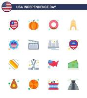 16 creatief Verenigde Staten van Amerika pictogrammen modern onafhankelijkheid tekens en 4e juli symbolen van film insigne voeding Internationale vlag land bewerkbare Verenigde Staten van Amerika dag vector ontwerp elementen