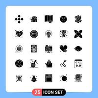 reeks van 25 modern ui pictogrammen symbolen tekens voor oog energie kaart atoom gevoel bewerkbare vector ontwerp elementen