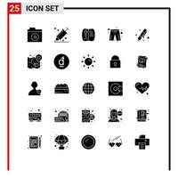 reeks van 25 modern ui pictogrammen symbolen tekens voor tekening speler jurk boek broek kleding bewerkbare vector ontwerp elementen