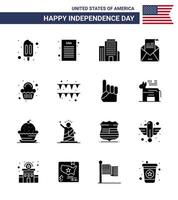16 creatief Verenigde Staten van Amerika pictogrammen modern onafhankelijkheid tekens en 4e juli symbolen van viering partij Amerikaans taart uitnodiging bewerkbare Verenigde Staten van Amerika dag vector ontwerp elementen