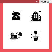 pictogram reeks van 4 gemakkelijk solide glyphs van telefoontje spel telefoon corporatie publishing bewerkbare vector ontwerp elementen