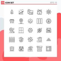 lijn pak van 25 universeel symbolen van decoratie geschenk kaart handel maatschappij bewerkbare vector ontwerp elementen