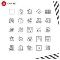 25 lijn concept voor websites mobiel en apps doos voedsel tijd chocola symbolen bewerkbare vector ontwerp elementen