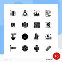 16 creatief pictogrammen modern tekens en symbolen van boek web roos artikel document bewerkbare vector ontwerp elementen