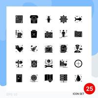 solide glyph pak van 25 universeel symbolen van wereld configure telefoon browser bereiken bewerkbare vector ontwerp elementen