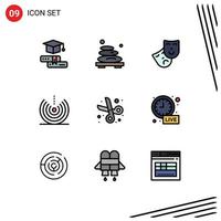 9 creatief pictogrammen modern tekens en symbolen van terug naar school- signaal steen laten vallen lucht bewerkbare vector ontwerp elementen