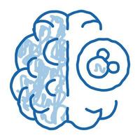 menselijk hersenen tekening icoon hand- getrokken illustratie vector