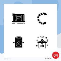 modern reeks van 4 solide glyphs pictogram van systeem workflow mooi zo munt werkwijze bewerkbare vector ontwerp elementen