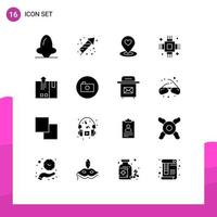 16 creatief pictogrammen modern tekens en symbolen van elektronisch apparaten vakantie spaander pin bewerkbare vector ontwerp elementen