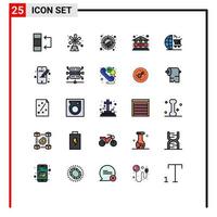 reeks van 25 modern ui pictogrammen symbolen tekens voor afzet regulatie tabel gdpr neiging bewerkbare vector ontwerp elementen