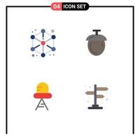 reeks van 4 modern ui pictogrammen symbolen tekens voor kubus LED ontwerp noten stad bewerkbare vector ontwerp elementen