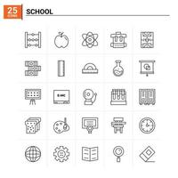 25 school- icoon reeks vector achtergrond