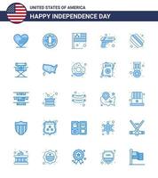 25 creatief Verenigde Staten van Amerika pictogrammen modern onafhankelijkheid tekens en 4e juli symbolen van hotdog wapen dag leger geweer bewerkbare Verenigde Staten van Amerika dag vector ontwerp elementen