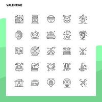 reeks van Valentijn lijn icoon reeks 25 pictogrammen vector minimalisme stijl ontwerp zwart pictogrammen reeks lineair pictogram pak