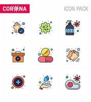 coronavirus 2019-nCoV covid19 het voorkomen icoon reeks drug geneeskunde hand- wassen medisch geval geval virale coronavirus 2019november ziekte vector ontwerp elementen