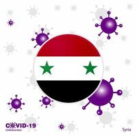 bidden voor Syrië covid19 coronavirus typografie vlag blijven huis blijven gezond nemen zorg van uw eigen Gezondheid vector