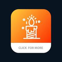 kaars licht bruiloft liefde mobiel app knop android en iOS lijn versie vector