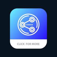 delen sharing sociaal media mobiel app knop android en iOS lijn versie vector