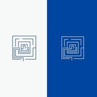 bedrijf idee afzet relevant puzzel lijn en glyph solide icoon blauw banier lijn en glyph solide icoon blauw banier vector