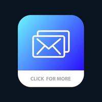 bedrijf mail bericht mobiel app knop android en iOS lijn versie vector