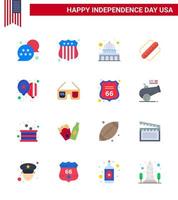 vlak pak van 16 Verenigde Staten van Amerika onafhankelijkheid dag symbolen van dag ballonnen Madison staten Amerikaans bewerkbare Verenigde Staten van Amerika dag vector ontwerp elementen