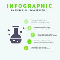 buis fles laboratorium test solide icoon infographics 5 stappen presentatie achtergrond vector