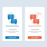 babbelen liefde hart bruiloft blauw en rood downloaden en kopen nu web widget kaart sjabloon vector