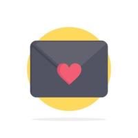 mail liefde hart abstract cirkel achtergrond vlak kleur icoon vector