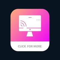 scherm toezicht houden op scherm Wifi mobiel app knop android en iOS glyph versie vector