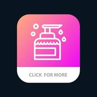 schoonmaak huis houden Product verstuiven mobiel app knop android en iOS lijn versie vector