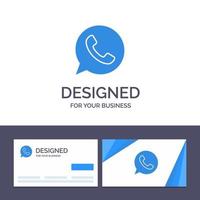 creatief bedrijf kaart en logo sjabloon app babbelen telefoon watt app vector illustratie