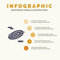 omwenteling wetenschap ruimte solide icoon infographics 5 stappen presentatie achtergrond vector