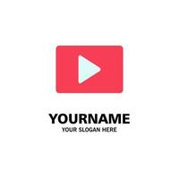 youtube paly video speler bedrijf logo sjabloon vlak kleur vector