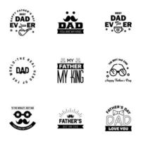 gelukkig vaders dag 9 zwart typografie reeks vector emblemen belettering voor groet kaarten banners t-shirt ontwerp u zijn de het beste vader bewerkbare vector ontwerp elementen