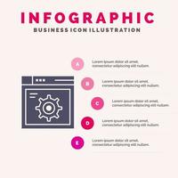 web instelling uitrusting internet infographics presentatie sjabloon 5 stappen presentatie vector