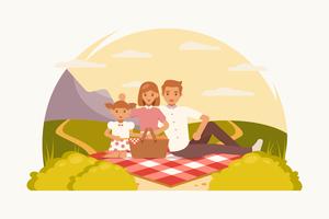 Jaren 1950 familie picknick vectoren